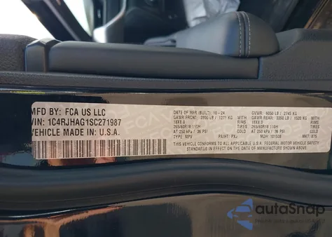 2025 Jeep Grand Cherokee Laredo X 4X4 z USA, uszkodzony, nr VIN 1C4RJHAG1SC271987